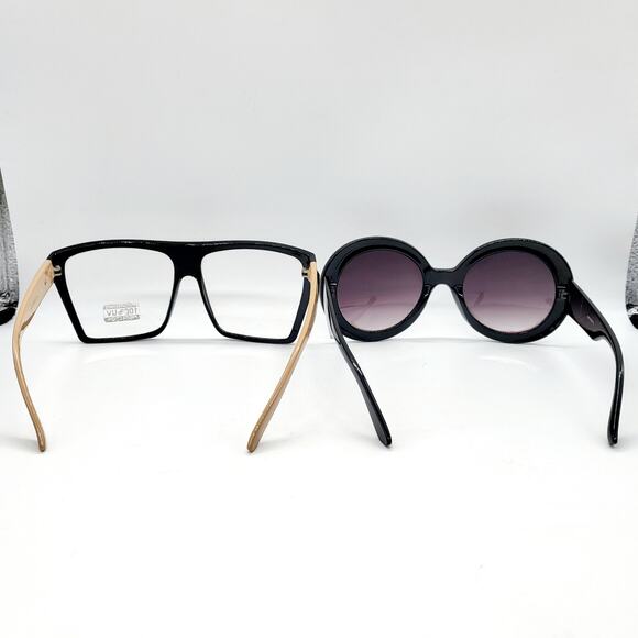 DON'T KILL MY VIBE Phrase Round Frame & Oversized Square Frame Sunglasses Bundle - Picture 5 of 10